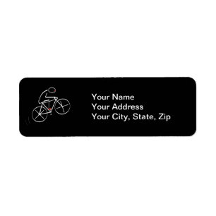 Stylized Bicyclist Design Label