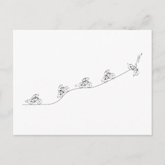 Stylized Bicyclist Design Postcard