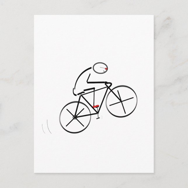 Stylized Bicyclist Design Postcard (Front)