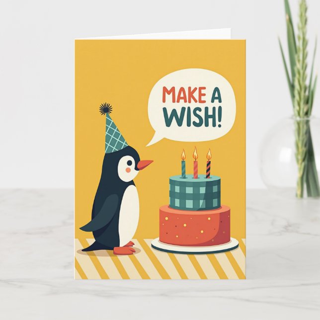 Stylized Bird Birthday Card (Front)