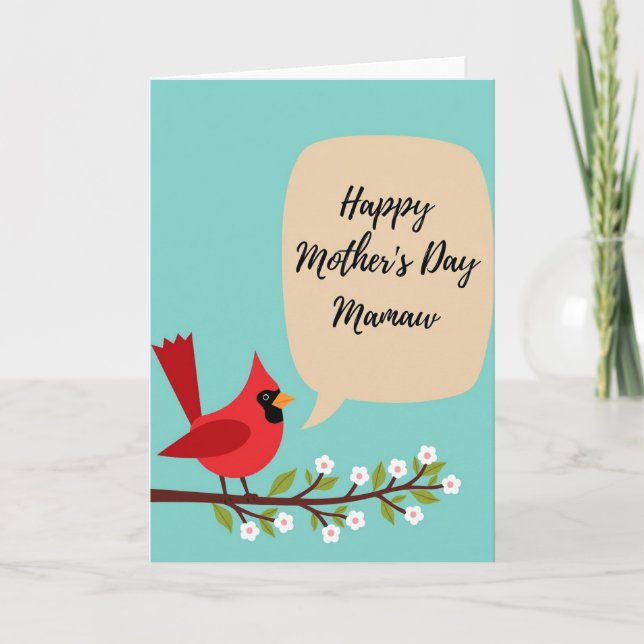 Stylized Bird Mothers Day Card (Front)