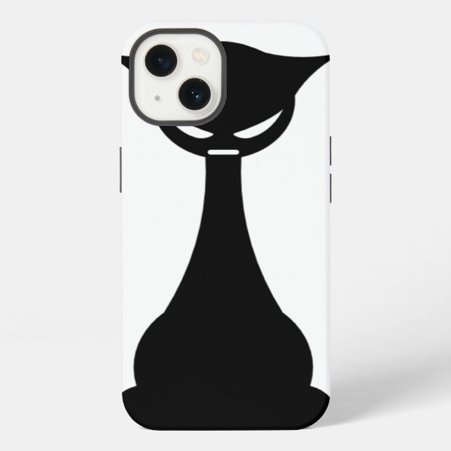 Stylized Black Cat Iphone Case (Back)