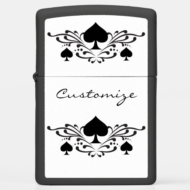 Stylized Black Spades Thunder_Cove Zippo Lighter (Front)