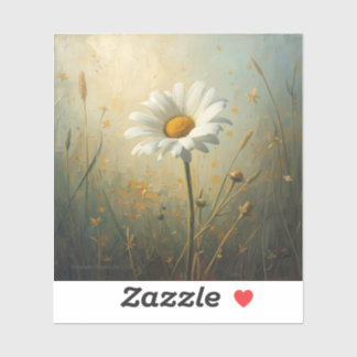 stylized blooming daisy painting images sticker