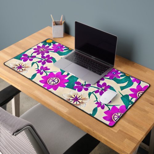 Stylized Blossoms Desk Mat