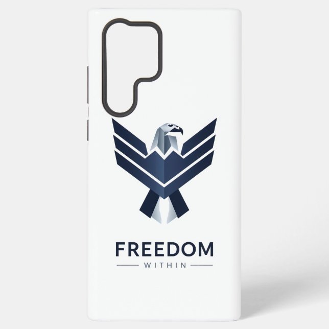 Stylized Blue Eagle "Freedom Within" Samsung Galaxy Case (Back)