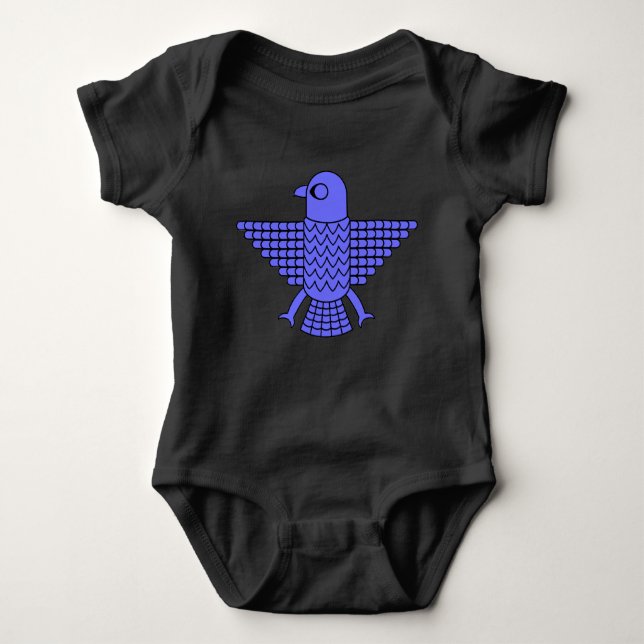 Stylized Blue Falcon Baby Bodysuit (Front)