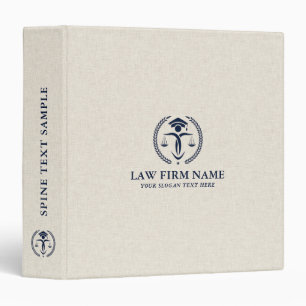 Stylized Blue Justice Logo Beige Linen Texture 3 R 3 Ring Binder