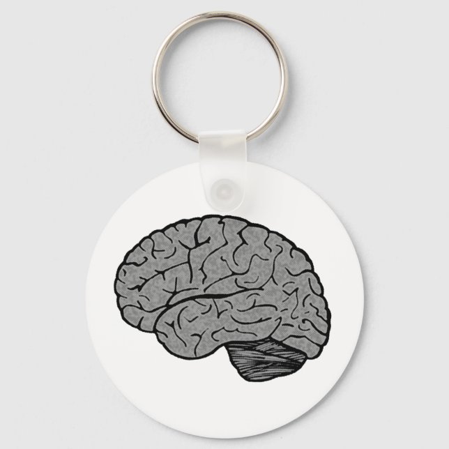 Stylized Brain Magnet Keychain (Front)