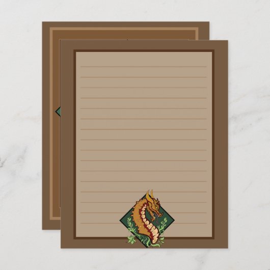 Stylized Brown Dragon (Front/Back)