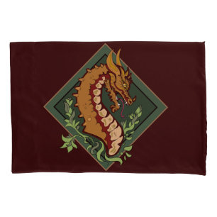 Stylized Brown Dragon Pillow Case