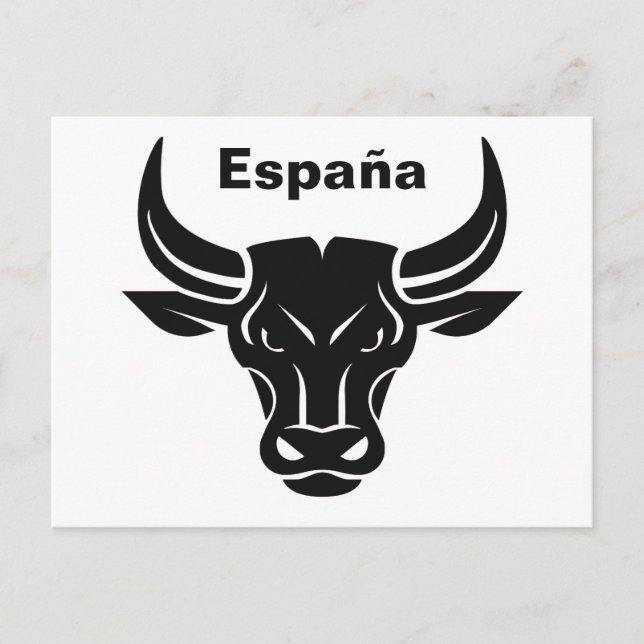 Stylized Bull custom text & color postcard (Front)