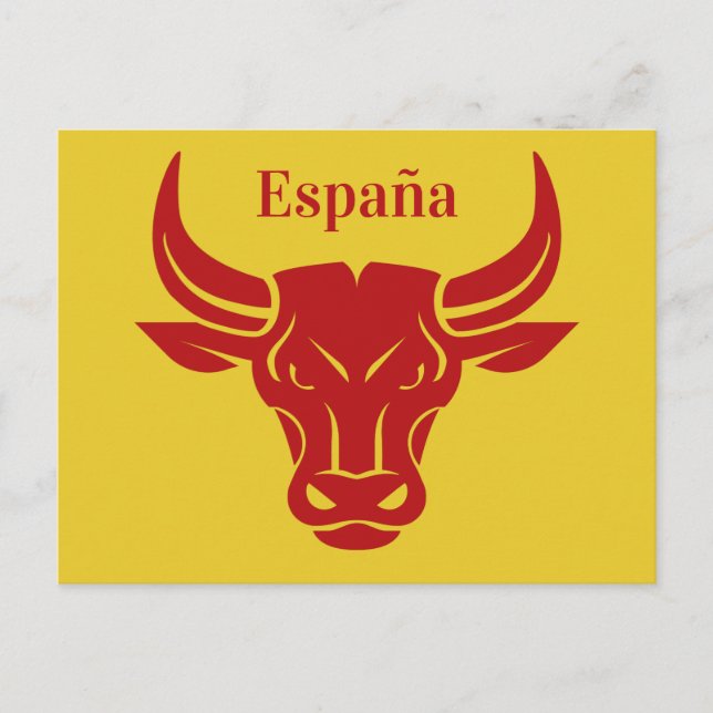 Stylized Bull custom text & color postcard (Front)