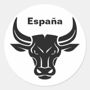 Stylized Bull custom text & color stickers