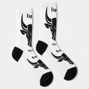 Stylized Bull custom text Socks