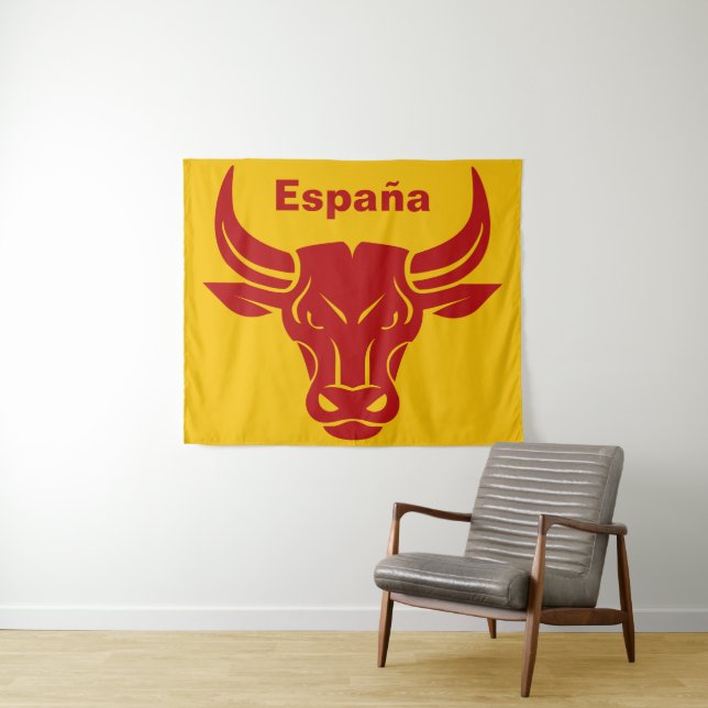 Stylized Bull custom text tapestry (In Situ (Horizontal))
