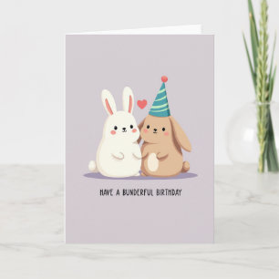 Stylized Bunny Birthday Card