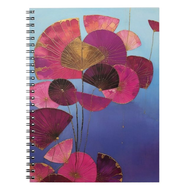 Stylized Burgundy Floral Notebook (Front)