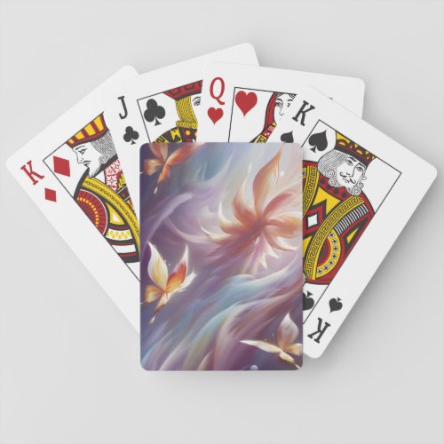 Stylized Butterflies and Flower Playing Cards