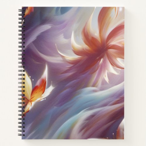 Stylized Butterfly and Flower Notebook