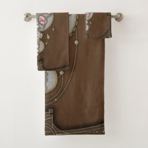 Stylized butterfly bath towel set