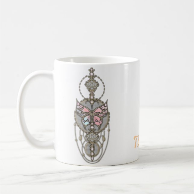 Stylized butterfly  coffee mug (Left)