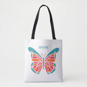 Stylized Butterfly custom monogram bags