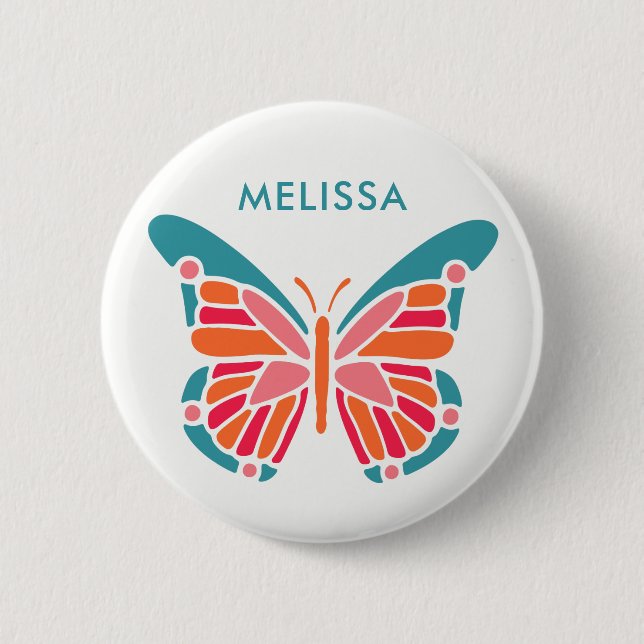 Stylized Butterfly custom name buttons (Front)