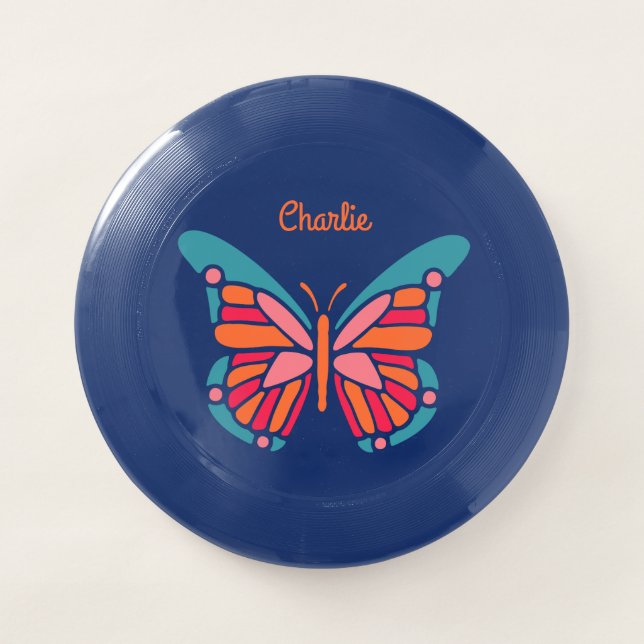 Stylized Butterfly custom name frisbee (Front)