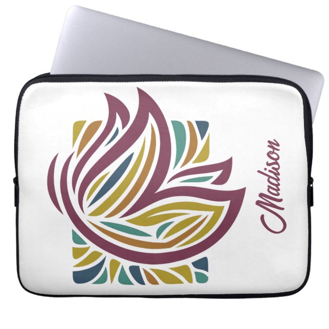 Stylized Butterfly Custom Name Laptop Sleeve (Front)