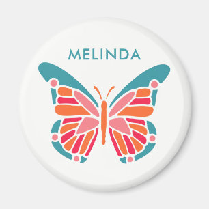Stylized Butterfly custom name magnets