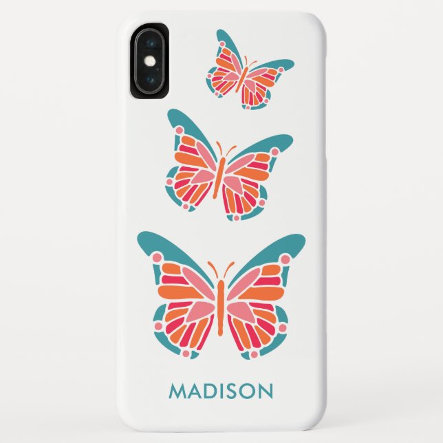 Stylized Butterfly custom name phone cases (Back)