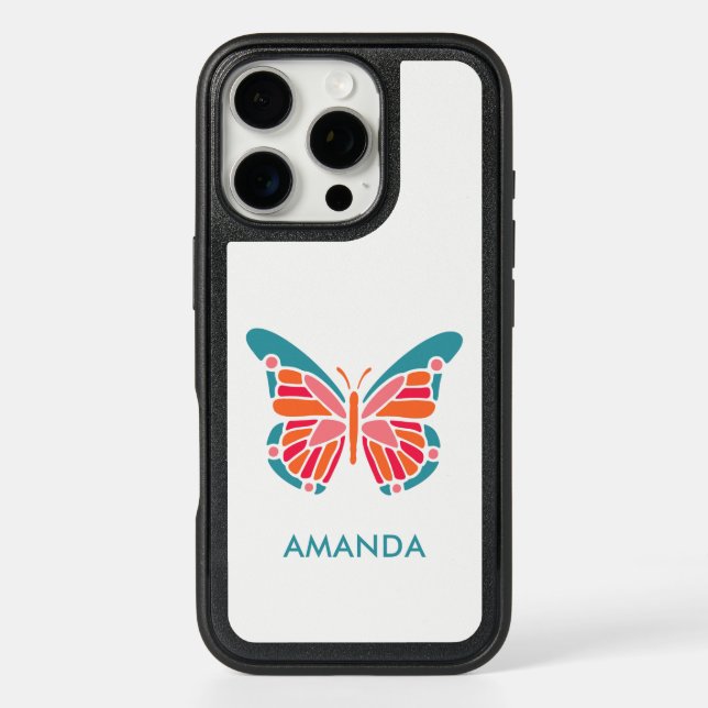 Stylized Butterfly custom name phone cases (Back)