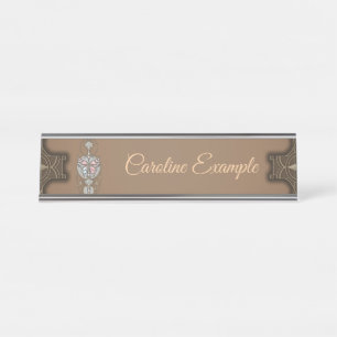 Stylized butterfly desk name plate
