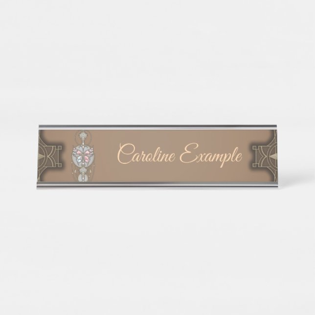 Stylized butterfly  desk name plate (Front)