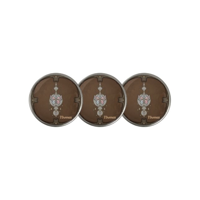 Stylized butterfly  golf ball marker (3 Up)