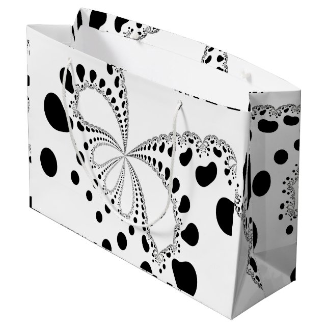 Stylized Butterfly Image Large Gift Bag (Back Angled)