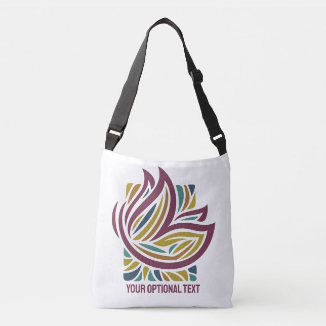 Stylized Butterfly Optional Text Crossbody Bag (Front)