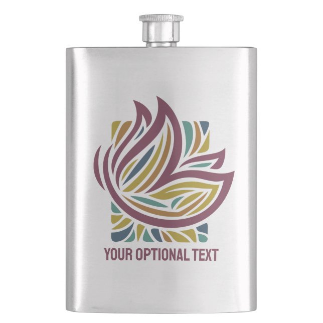 Stylized Butterfly Optional Text Flask (Front)