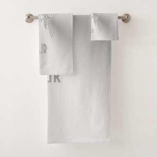 Stylized Butterfly Round Tail, Embossed-effect Bath Towel Set