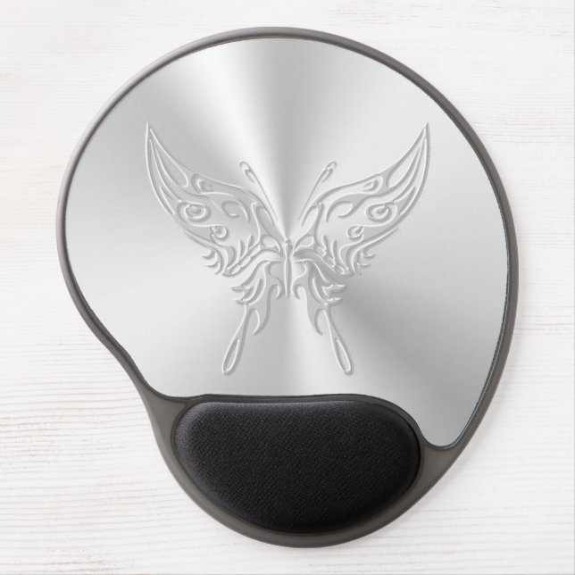 Stylized Butterfly Round Tail, Embossed-effect Gel Mouse Pad (Front)