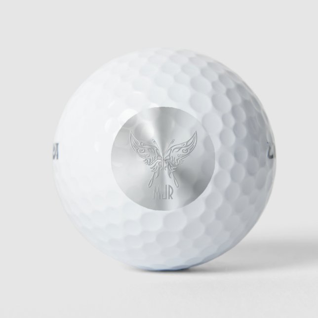 Stylized Butterfly Round Tail, Embossed-effect Golf Balls (Front)