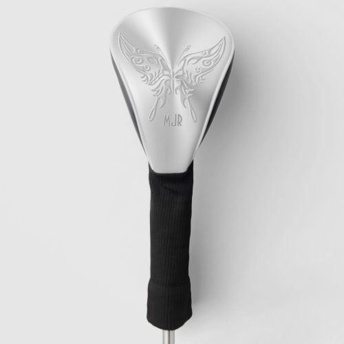 Stylized Butterfly Round Tail Embossed_effect Golf Head Cover