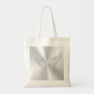 Stylized Butterfly Round Tail, Embossed-effect Tote Bag