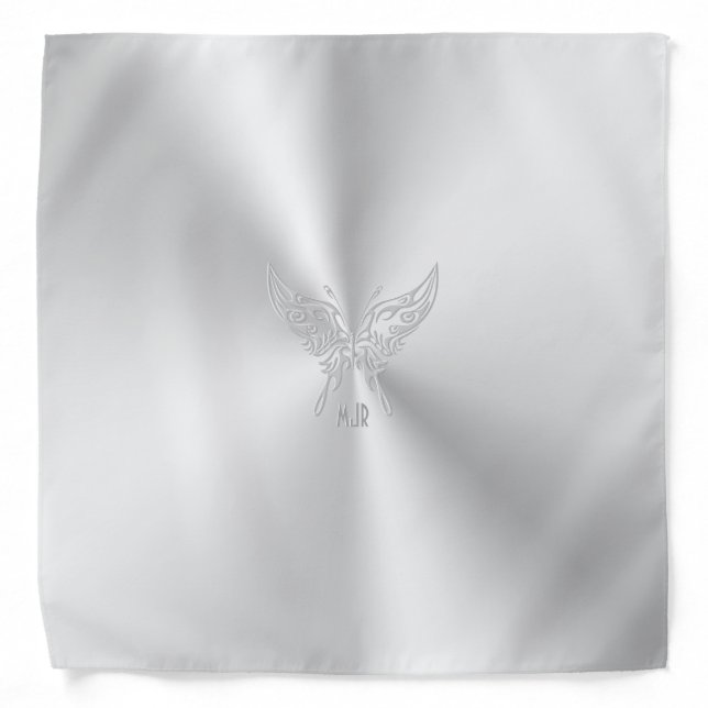 Stylized Butterfly Round Tail, Embossed-look Bandana (Front)