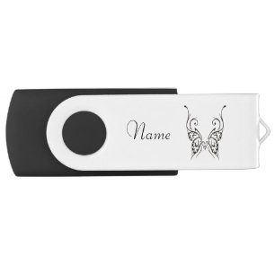 Stylized Butterfly Tattoo Art Illustration Flash Drive