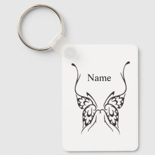 Stylized Butterfly Tattoo Art Illustration  Keychain