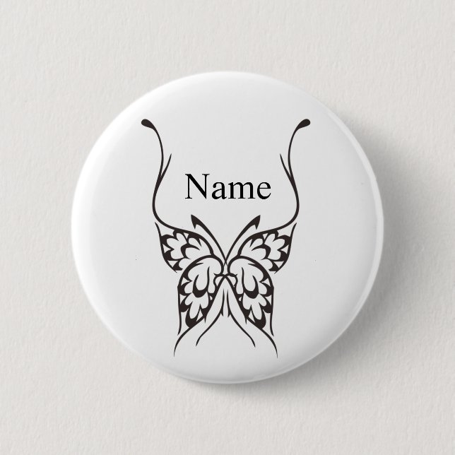 Stylized Butterfly Tattoo Thunder_Cove  Button (Front)