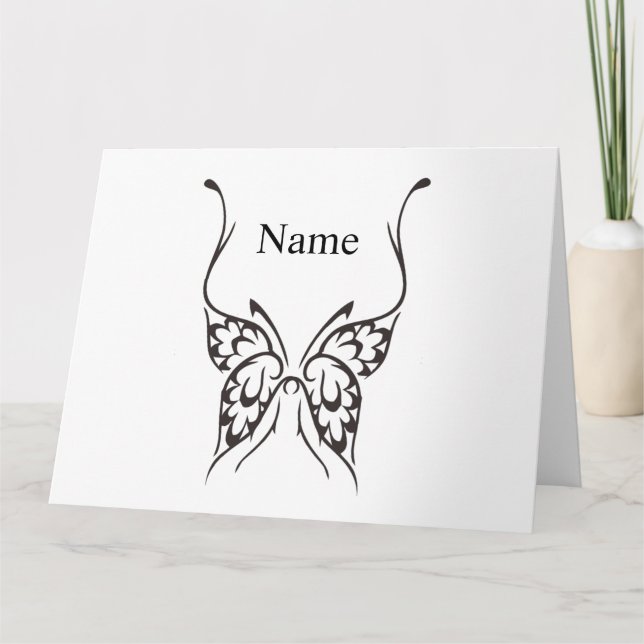 Stylized Butterfly Tattoo Thunder_Cove  Card (Front)
