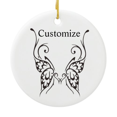 Stylized Butterfly Tattoo Thunder_Cove  Ceramic Ornament